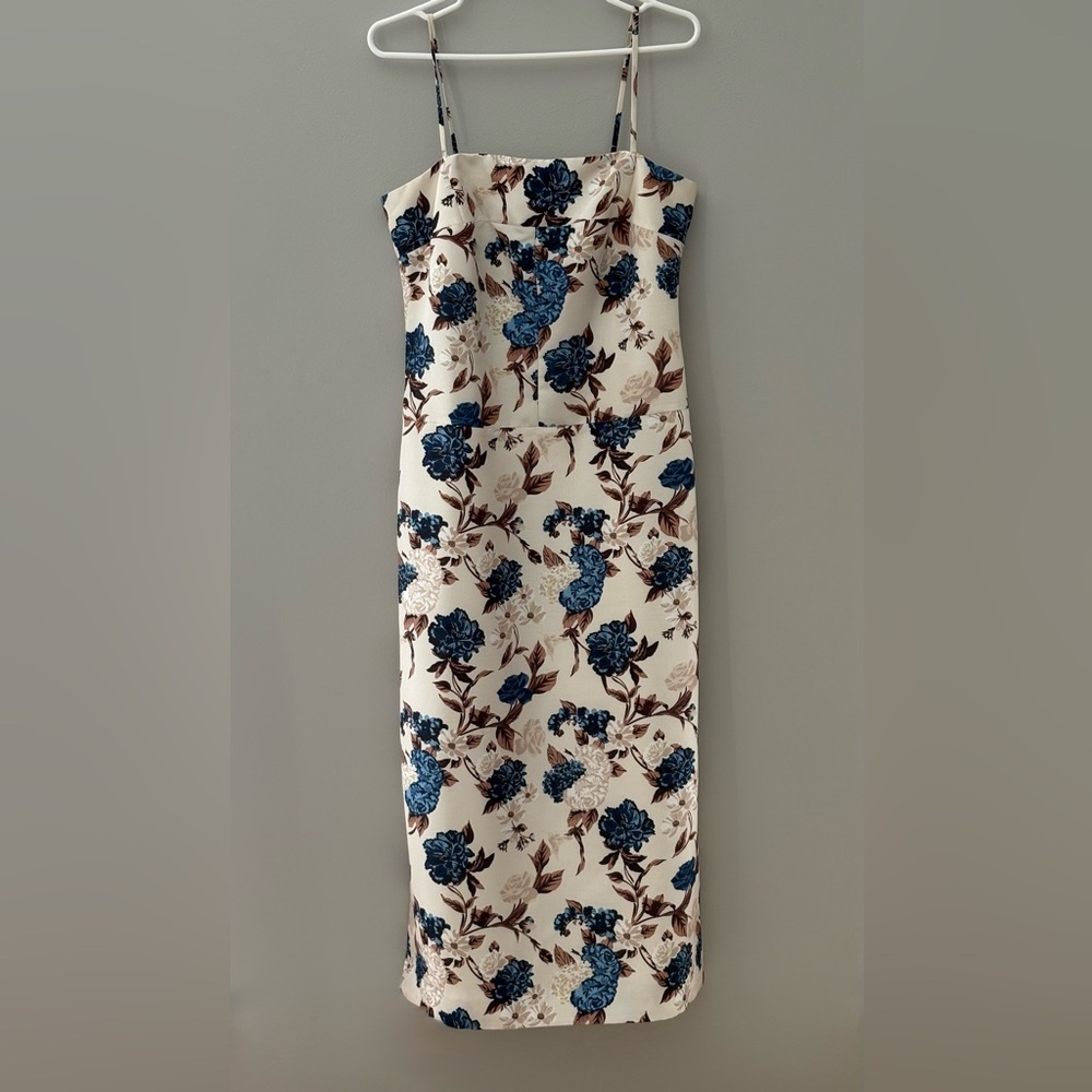 TORY BURCH Floral Print Midi Length Dress, Size 10, $55